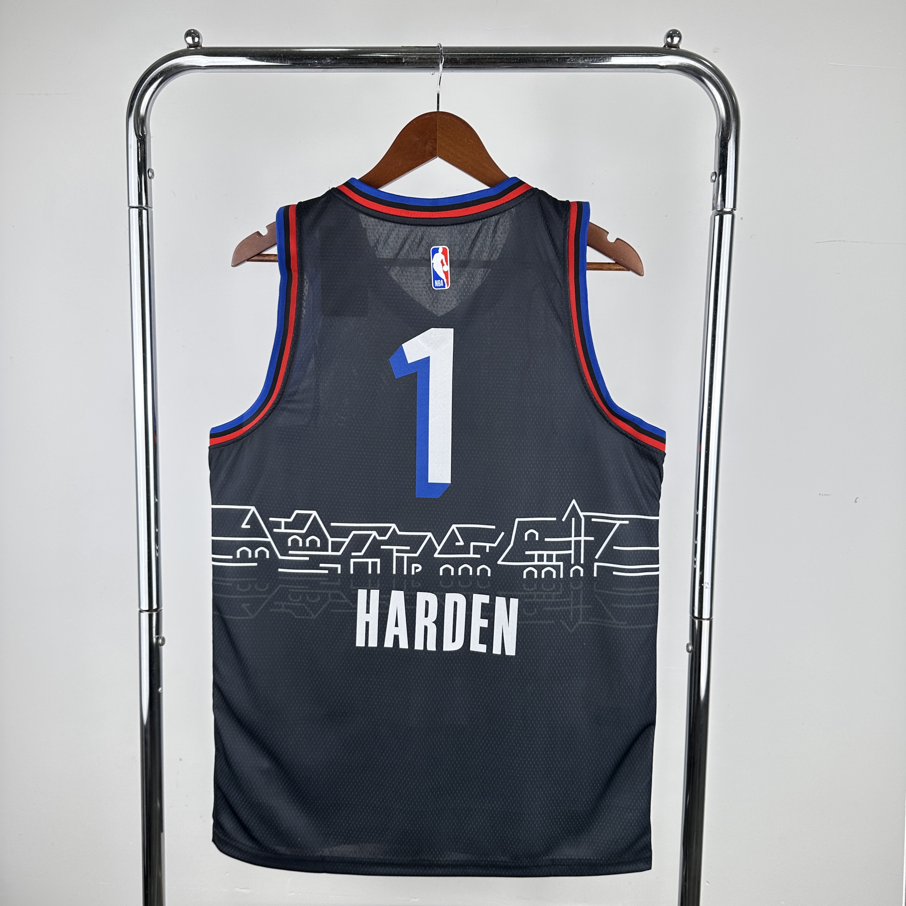 Men Philadelphia 76ers #1 Harden Black Nike City Edition 2024 NBA Jersey->philadelphia 76ers->NBA Jersey